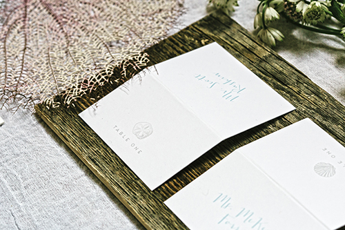 Escort cards for Viceroy Anguilla wedding by Shindig Bespoke