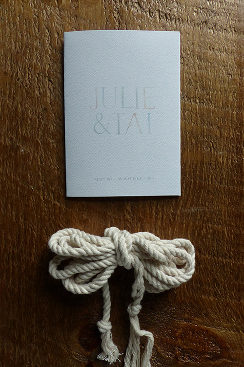 Newport Rhode Island wedding invitation with watercolor details by Shindig Bespoke