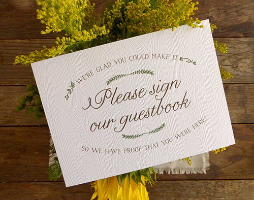 Signage for a Summer Vermont wedding at Mountain Top Inn by Shindig Bespoke
