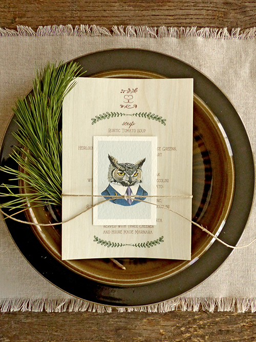Menu for a rustic elegant Vermont wedding at Mountain Top Inn by Shindig Bespoke