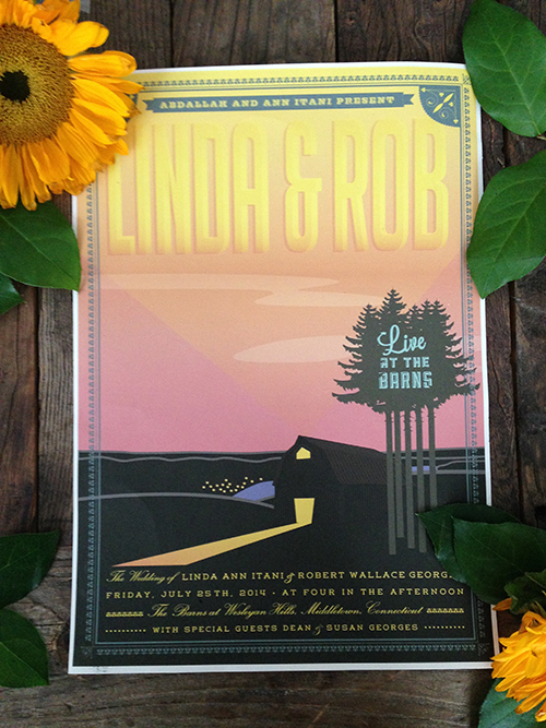 Concert themed wedding invitation by Shindig Bespoke