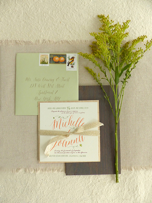 Invitation for a Hamptons wedding by Shindig Bespoke. 