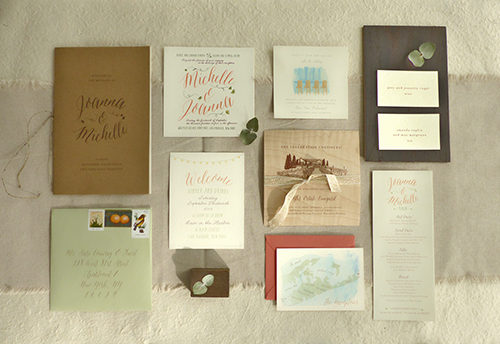 Full wedding suite for a vineyard wedding in the Hamptons by Shindig Bespoke