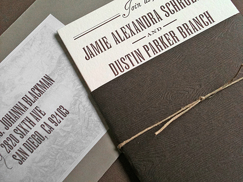 Lake Tahoe Wedding with Wood Grain Paper Wrap by Shindig Bespoke