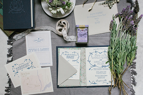 Romantic literary inspired wedding invitation by Shindig Bespoke