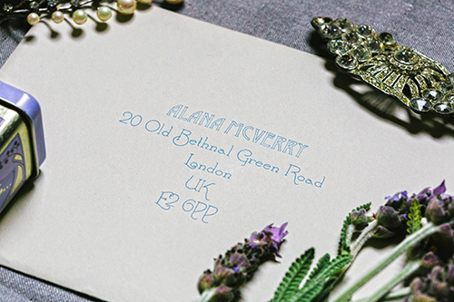 Romantic literary inspired wedding invitation by Shindig Bespoke