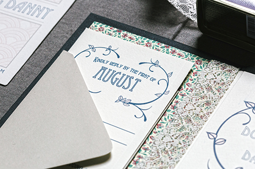 Romantic literary inspired wedding invitation by Shindig Bespoke