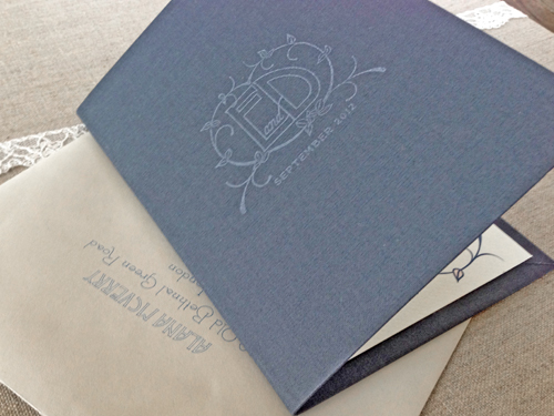 Romantic literary inspired wedding invitation by Shindig Bespoke
