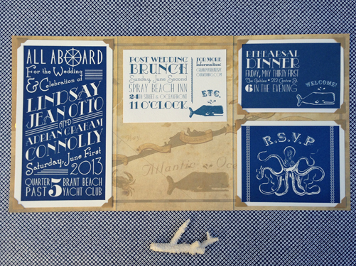 Historic Long Beach Island Wedding invitation by Shindg Bespoke