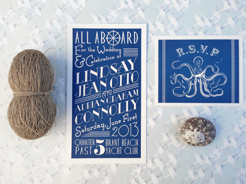 Historic Long Beach Island Wedding invitation by Shindg Bespoke