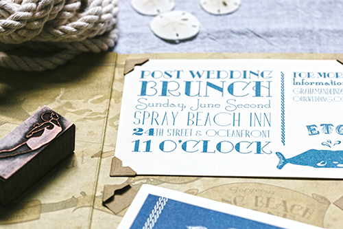 Historic Long Beach Island Wedding invitation by Shindg Bespoke