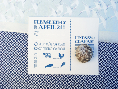 Historic Long Beach Island Wedding invitation by Shindg Bespoke