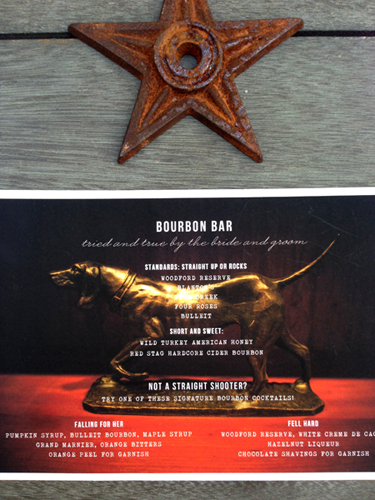 Elegant Barn Wedding Bourbon Menu